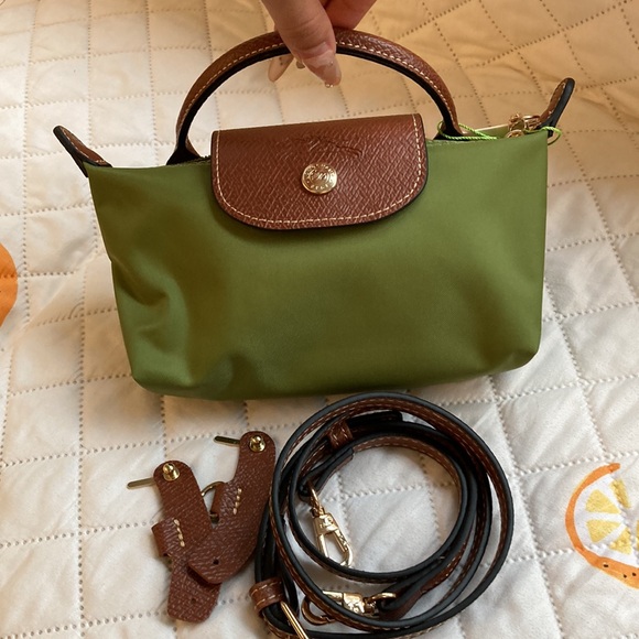 Longchamp Le Pliage Mini Zip Snap Tote in Green - Picture 1 of 9